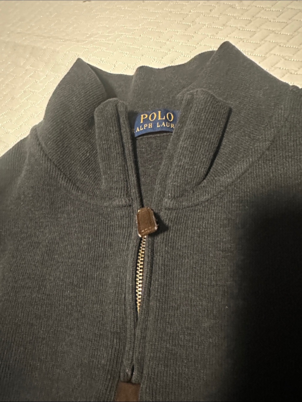 Polo by Ralph Lauren Charcoal Gray Half-Zip Knit Sweater - Picture 2 of 2